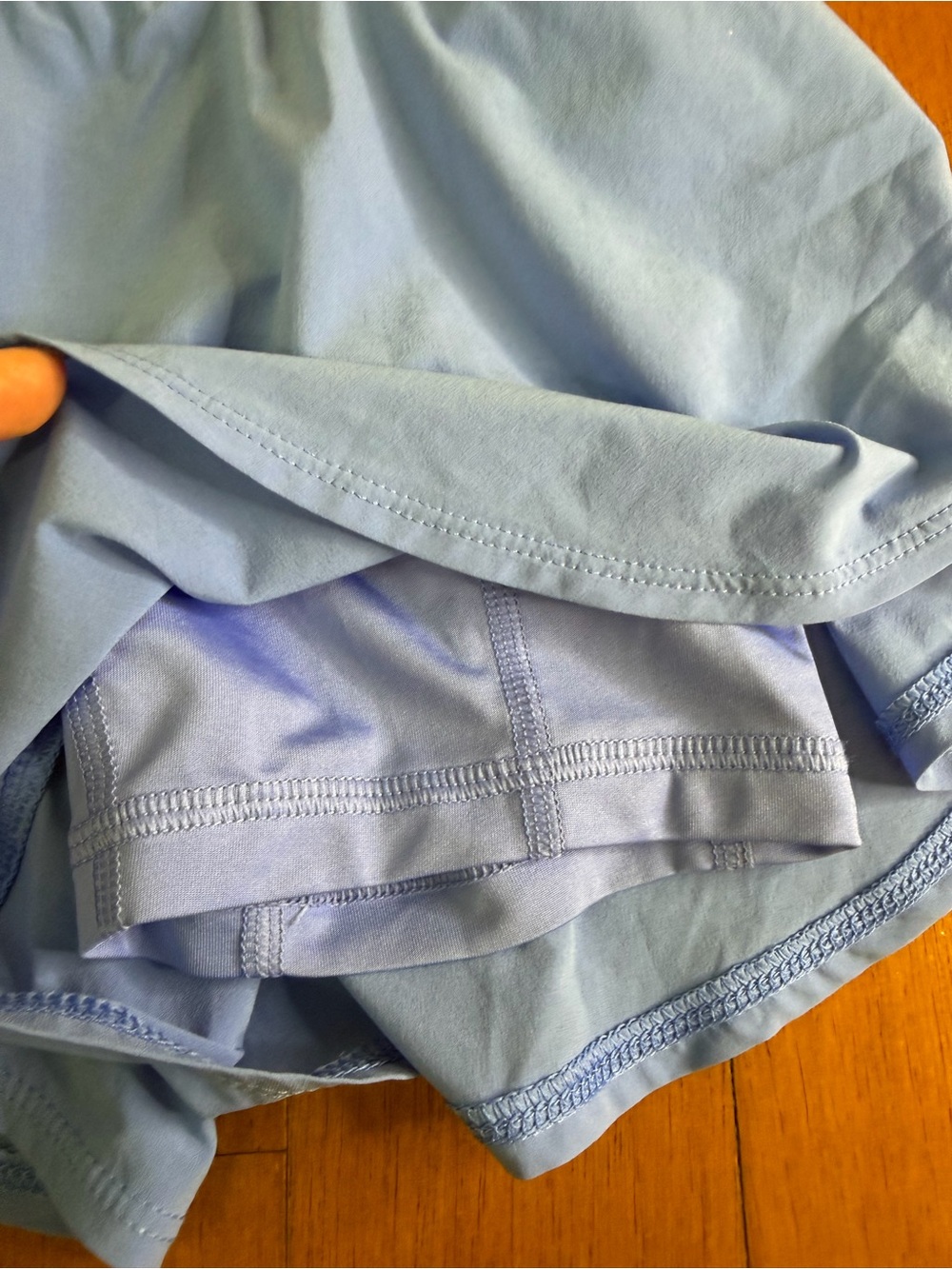 All In Motion Girls Athletic Running Shorts Size 6/7 Blue Built-In Liner Pockets - Picture 6 of 7